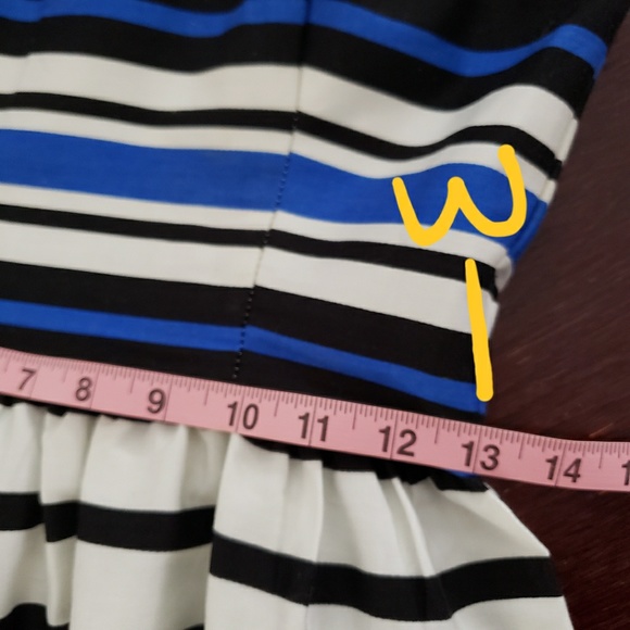 Strapless little blue/white/black dress - Picture 4 of 8